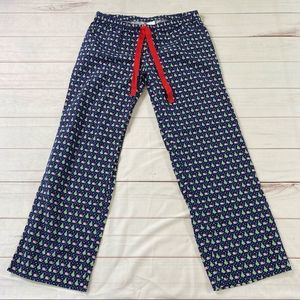 Vineyard Vines Blue Santa Hat Whale & Christmas Tree Pajama Pants Size S